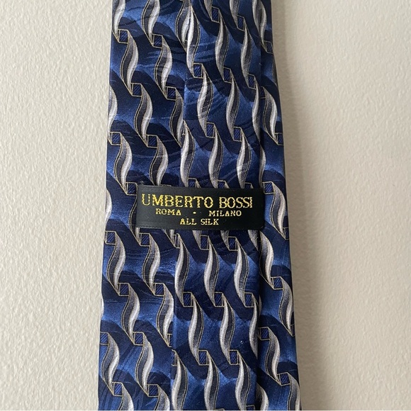 Umberto Bossi 100% Silk Tie Men’s Luxury - Picture 3 of 3